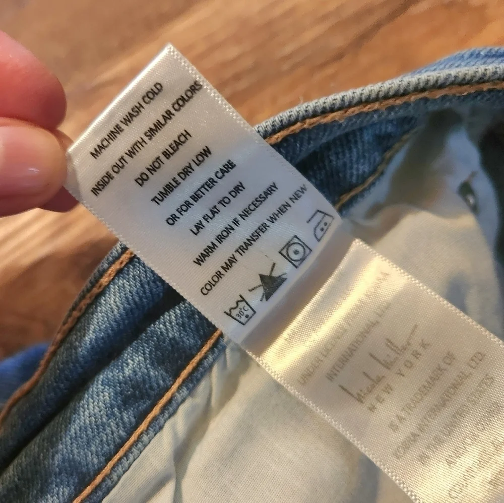 Nicole Miller New York Nomad Super High Rise Straight Denim Jeans Size 12 - Picture 15 of 15